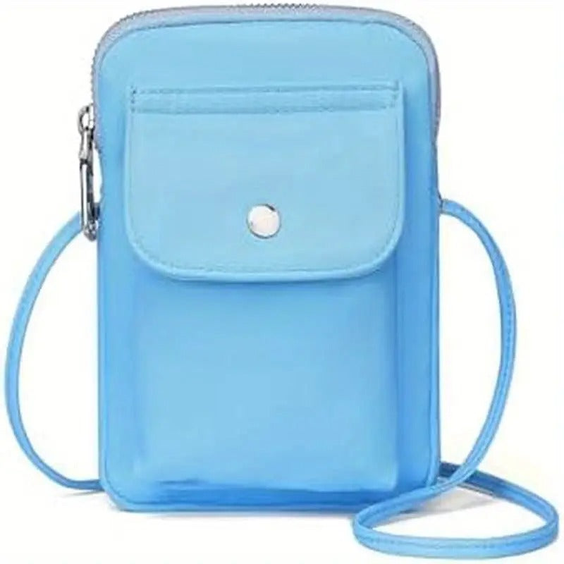Trendy Nylon Crossbody Lanyard Bag for Mobile Phones with an Adjustable Strap.