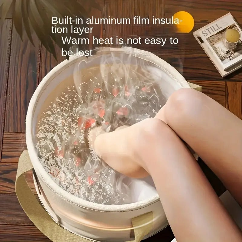 [Portable Foot Soak Tub] Portable Collapsible Insulated Foot & Hand Soak Bath Tub | Non-Electric Spa Basin with Reinforced Handles, Durable Plastic Design, Unscented Multipurpose Use for Home Relaxation, Selfcare