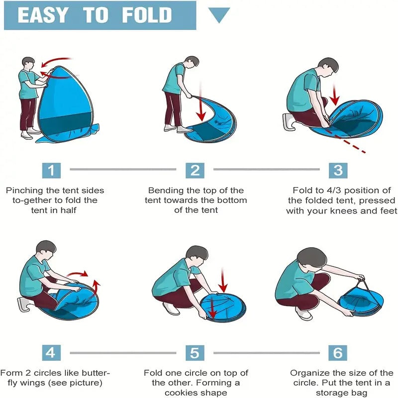 Quick Set Up, Pop Up Beach Tent] Portable Pop Up Beach Tent | Sturdy Construction, Quick Set Up, Sun Shade Shelter, Camping Accessories, Outdoor Camping, Fishing, Backyard Fun, Family Trips