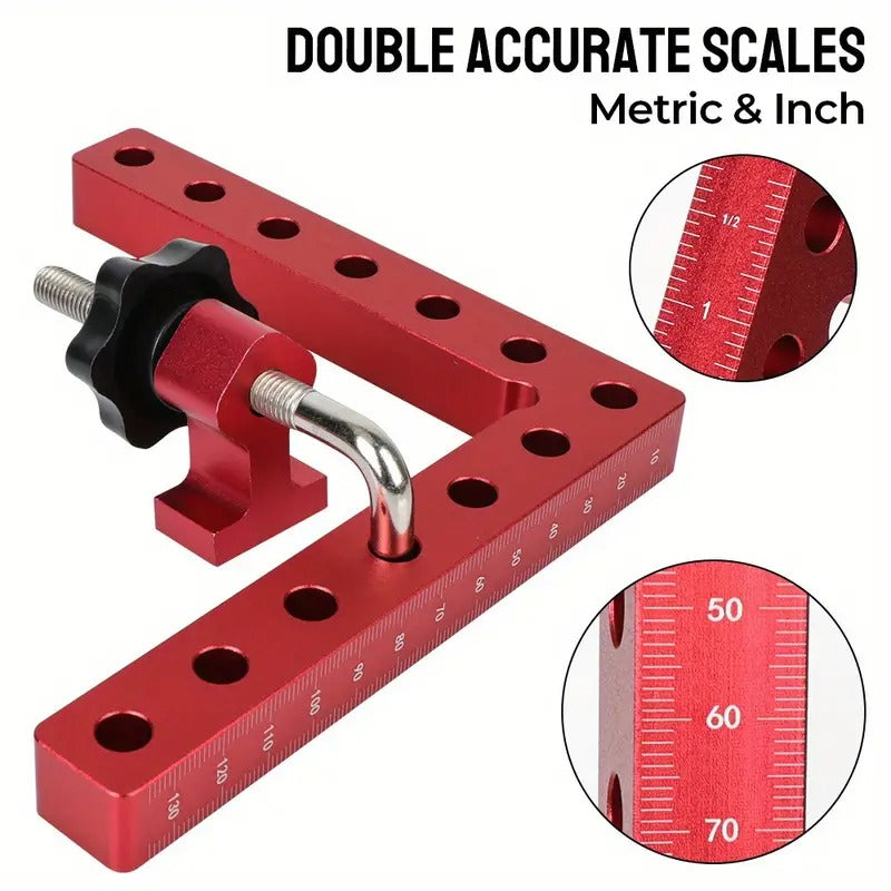 4pack 6.29inx6.29in Red 90-Degree Right Angle Clamp Set - 3/6pcs Woodworking Positioning Squares with Snap Closures and Removable Covers