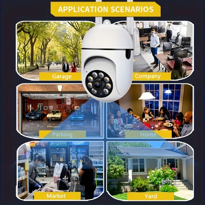 4pcs WiFi Security Camera, 1080P Wireless Outdoor Home Surveillance, with 360° Panoramic View, Smart PIR Motion Detection, Color Night Vision, Two-Way Audio, PTZ Control, Indoor Use App, Remote Viewing, Living Room Camera