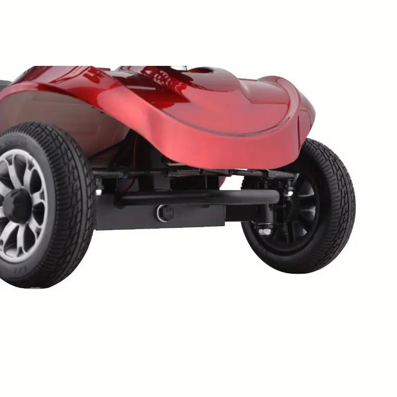 Four-Wheel Electric Mobility Scooter for Seniors and Adults, Non-Slip Adult Mobility Aid - 220 lbs Capacity, 20-Mile Range, Quick Charging, Portable Electric Scooter with Basket