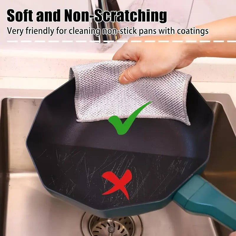 100pcs Scratch-Free Reusable & Washable Mesh Cleaning Cloths - Durable Polyester Blend for Kitchen, Bathroom, Outdoor - Gentle Grease & Dirt Removal, Multi-Surface Cloth Pads, Non -stick And Degreasing Cleaning Cloths