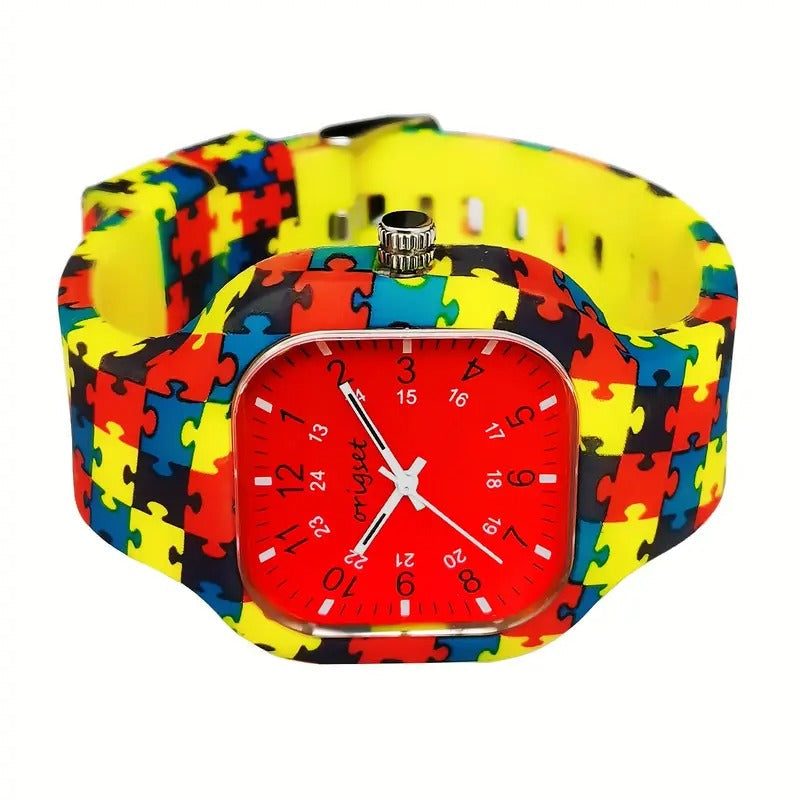 origset Nurse Watch For Students Doctors Women Men Unisex Second Hand And 24 Hour Yellow Puzzle With Red Dial Face