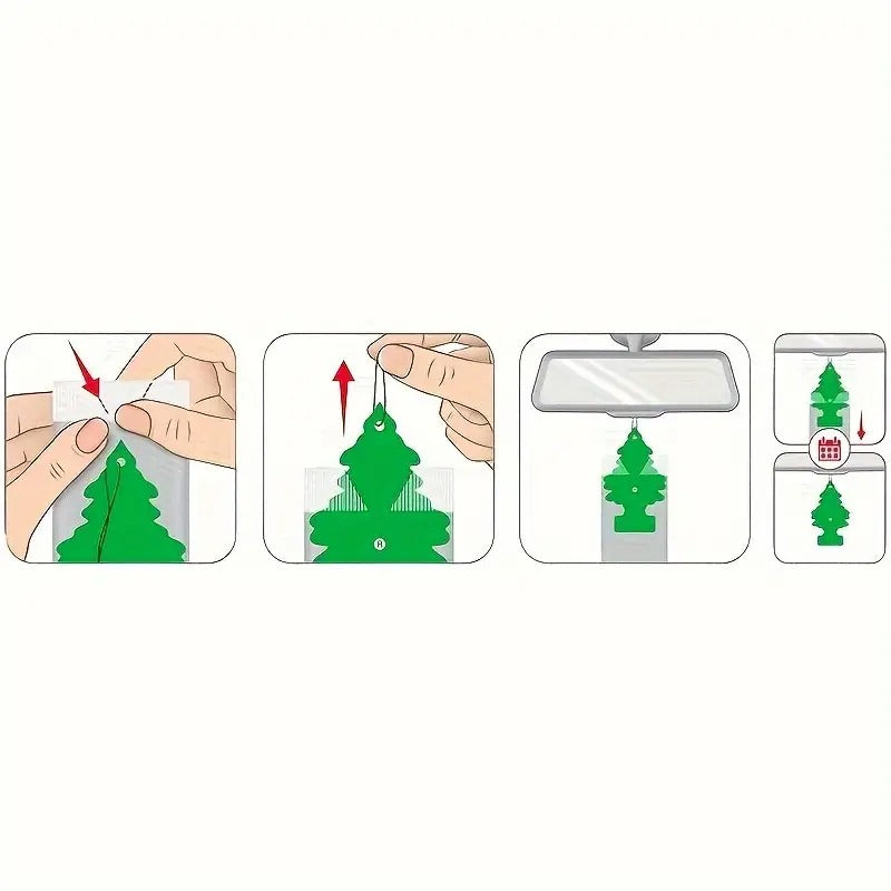 10 Small Tree-Shaped Car Air Freshener Hanging Decoration, Vibrant Design, Provides Long-Lasting Scent Car or Home, Hanging Paper Art Tree Home or Car Interior