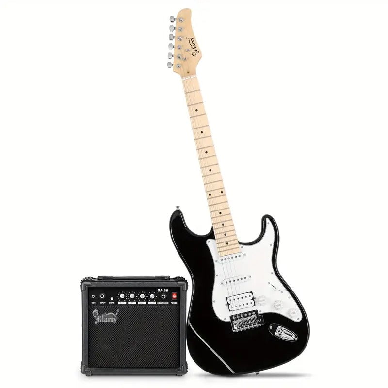 20W Electric Guitar Kit - Stylish H-S-S Pickup with AMP Bag Guitar Strap Black