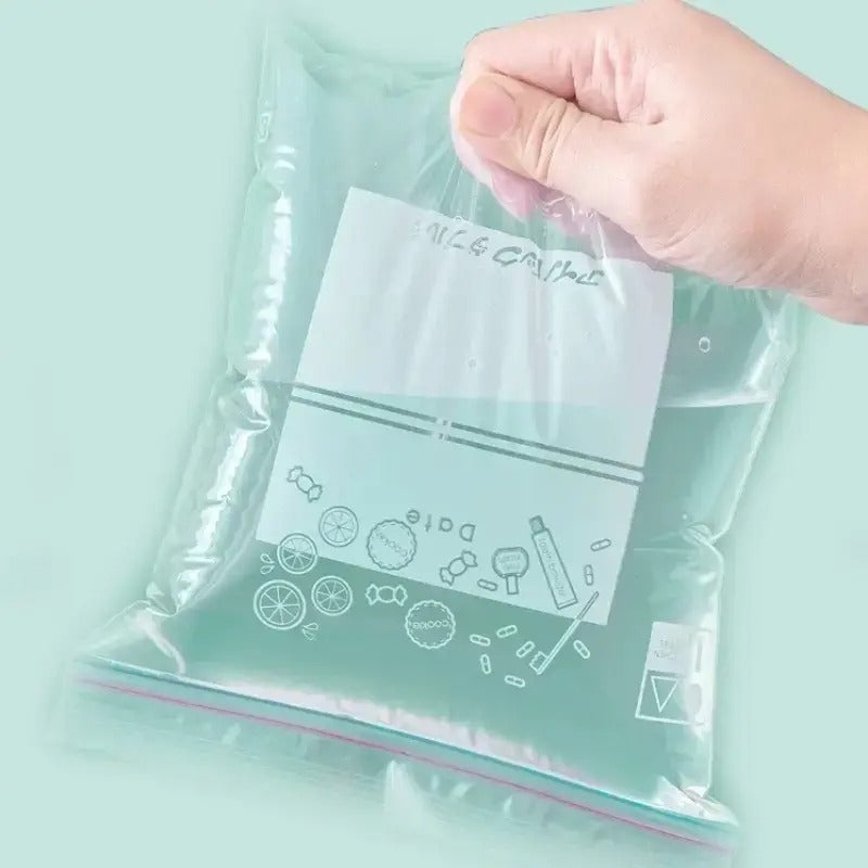 45pcs Heavy-Duty Transparent Food Storage Bags with Double Zipper-like Sealing Strip - Airtight, Leakproof, Reusable for Freshness - Ideal for Kitchen, Pantry, Freezer, Fridge - Keep Dry Goods, Meat, Vegetables,
