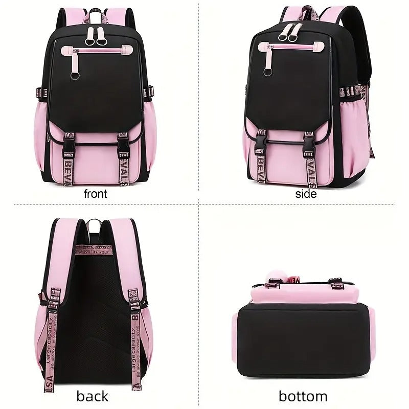 Teenagers Cute Schoolbag Junior High School Leisure Large-Capacity Schoolbag Shoulder Bag Decompression Backpack for School, For Teenager