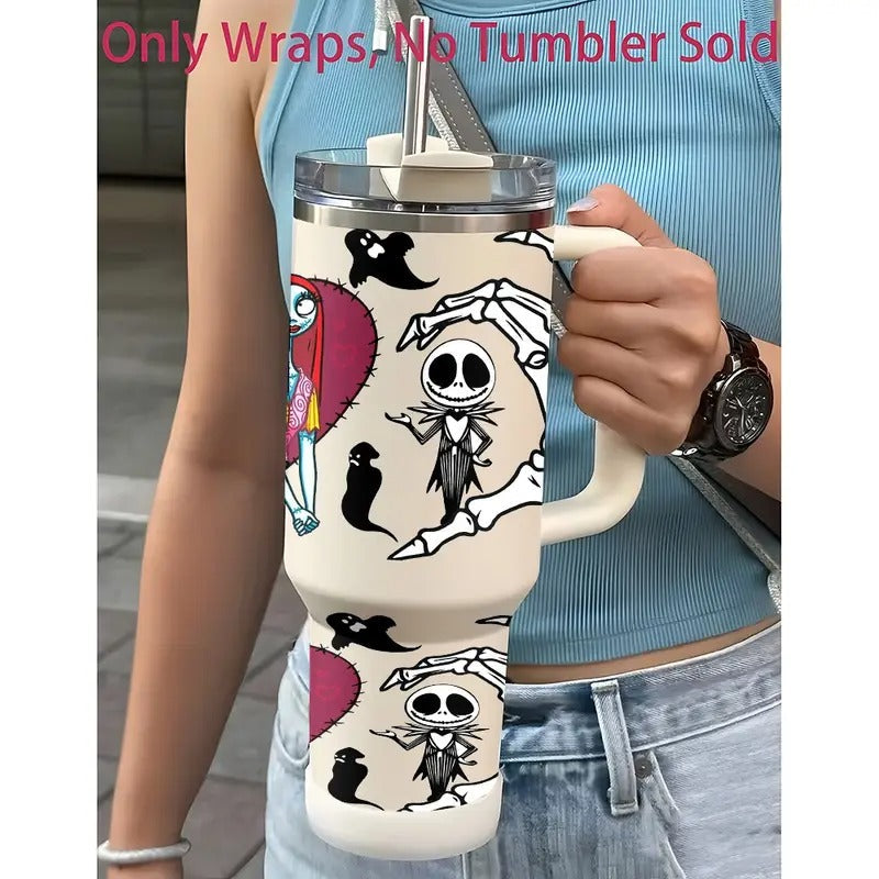 1pc Inspiration Design The Nightmare Before Christmas 40oz UV DTF Transfer Stickers for 16oz Glass Cups & Mugs - High-Quality, Waterproof, Self-Adhesive Decals, Transfer Stickers|Vibrant Decals|Durable Decals, Transfer Stickers