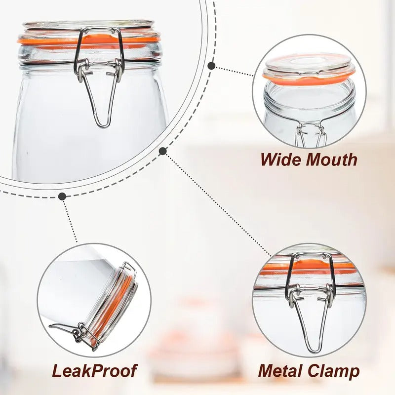 3pcs Half-Gallon Glass Mason Jars with Airtight Lids, 64-Ounce Wide Mouth for Pickling, Canning, and Food Storage – Perfect for Tomatoes, Beans, and Olives – Freezer Safe & Reusable