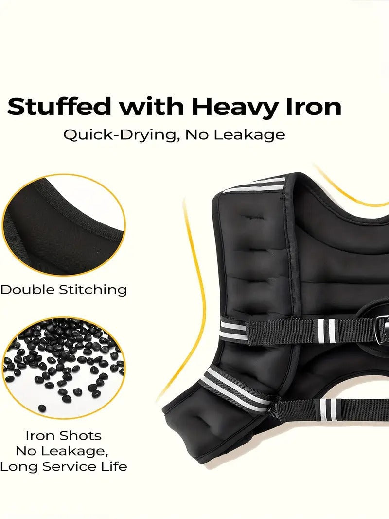 [Weighted Vest] PACEARTH 20lb Heavy Duty Weighted Vest with Weights - Adjustable Weighted Vest for Gym, Running, Weightlifting - Chest Protection Buckles & Phone Pocket - Muscle Building Workout Vest for Men & Women (Black) - Ideal Gift