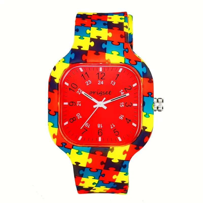origset Nurse Watch For Students Doctors Women Men Unisex Second Hand And 24 Hour Yellow Puzzle With Red Dial Face