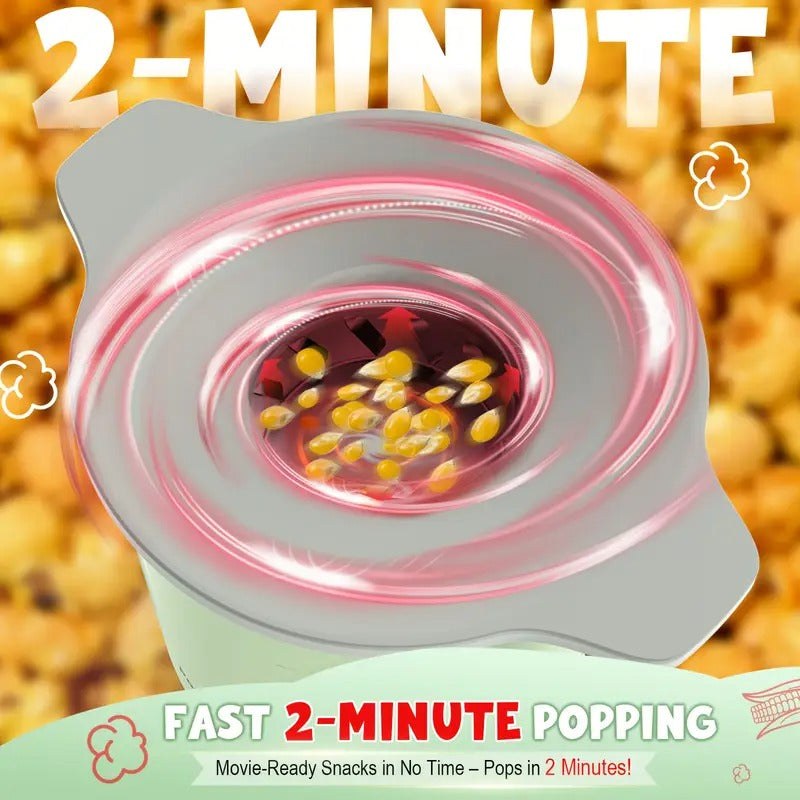 Hattyroom Air Popper Machine 1200W - Healthy Oil-Free Popcorn In 2 Mins, 95% Pop Rate With 1.06gal Bowl For Home Theater