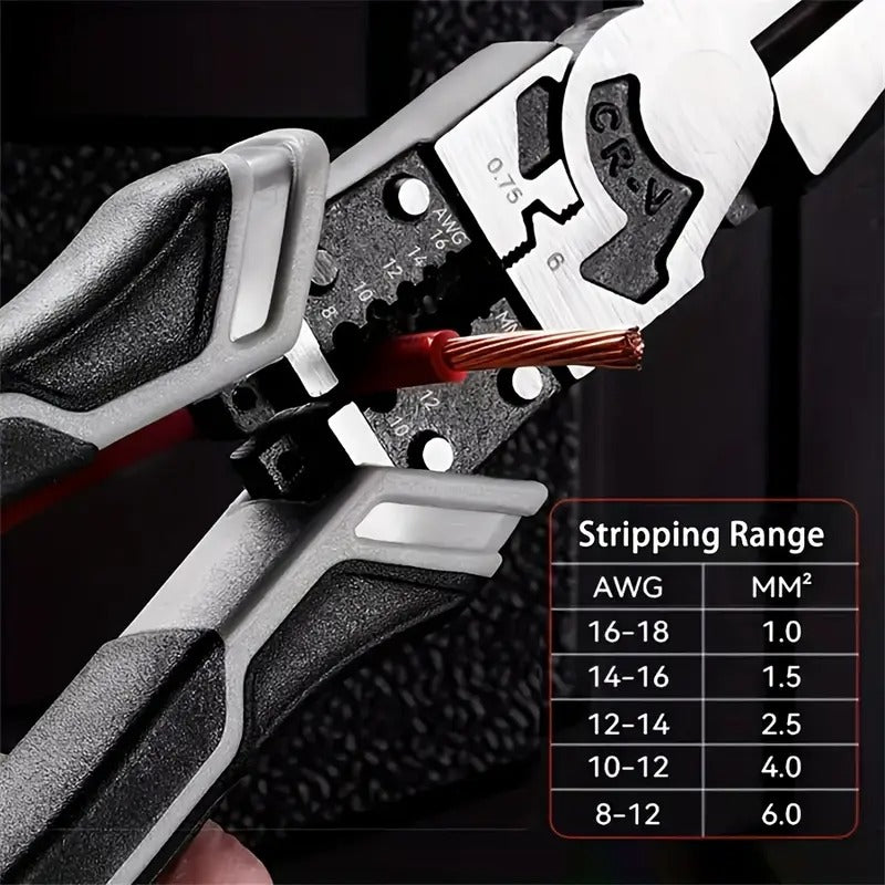 Super Alloy Universal Needle-Nose Pliers: Wire Cutters, Wire Strippers, Removal Pliers, Electricians, Professional Tools for Metal Working