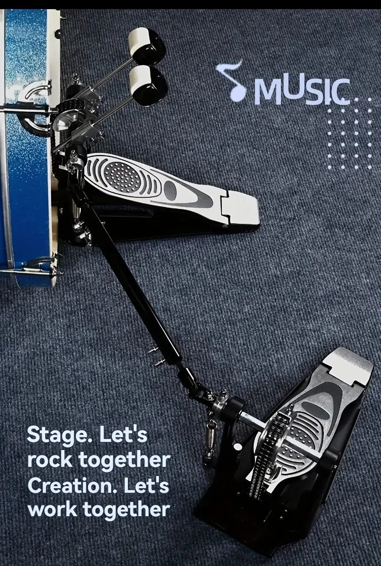 Double Bass Drum Pedals, Double Chain Drum Step on Hammer for Drum Set and Electronic Drums
