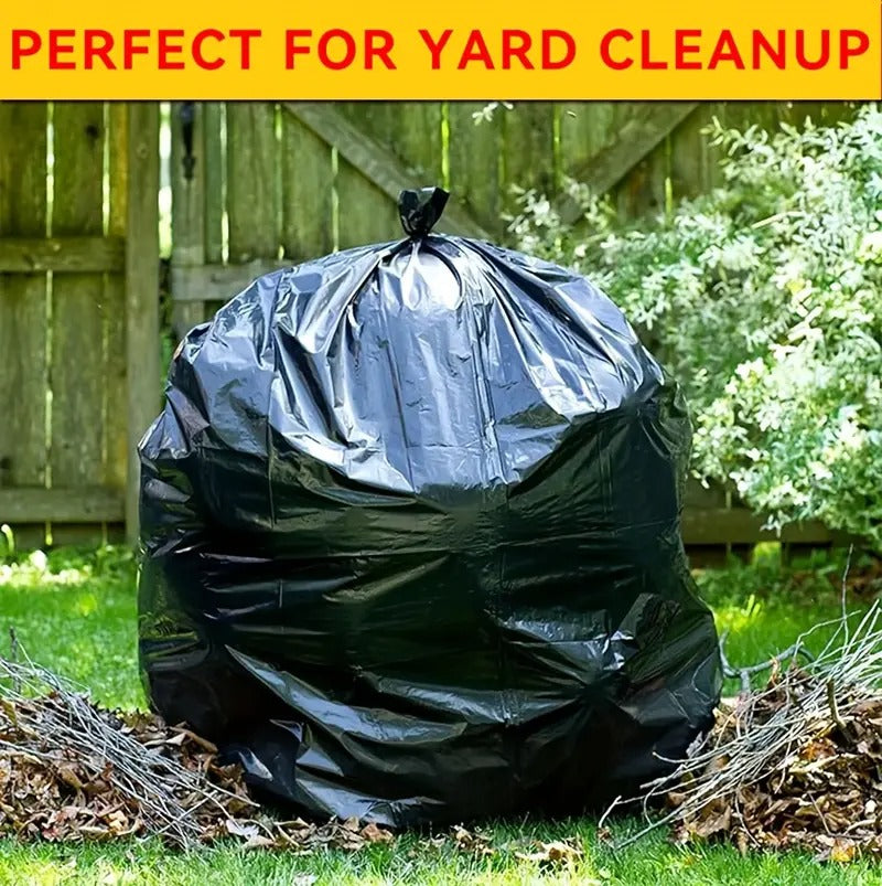 2 ROLLS 120 Bags 33 Gallon Black Disposable Large Garbage Bag Puncture Tear Resistant Trash Bags, 33 Gallon Capacity, Large Multipurpose Cleaning Supplies for Industrial, Garden, Home