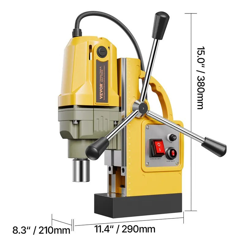 VEVOR Magnetic Drill 1400W 2810 lbf Mag Drill Press 1.6 in Boring Diameter 800 RPM