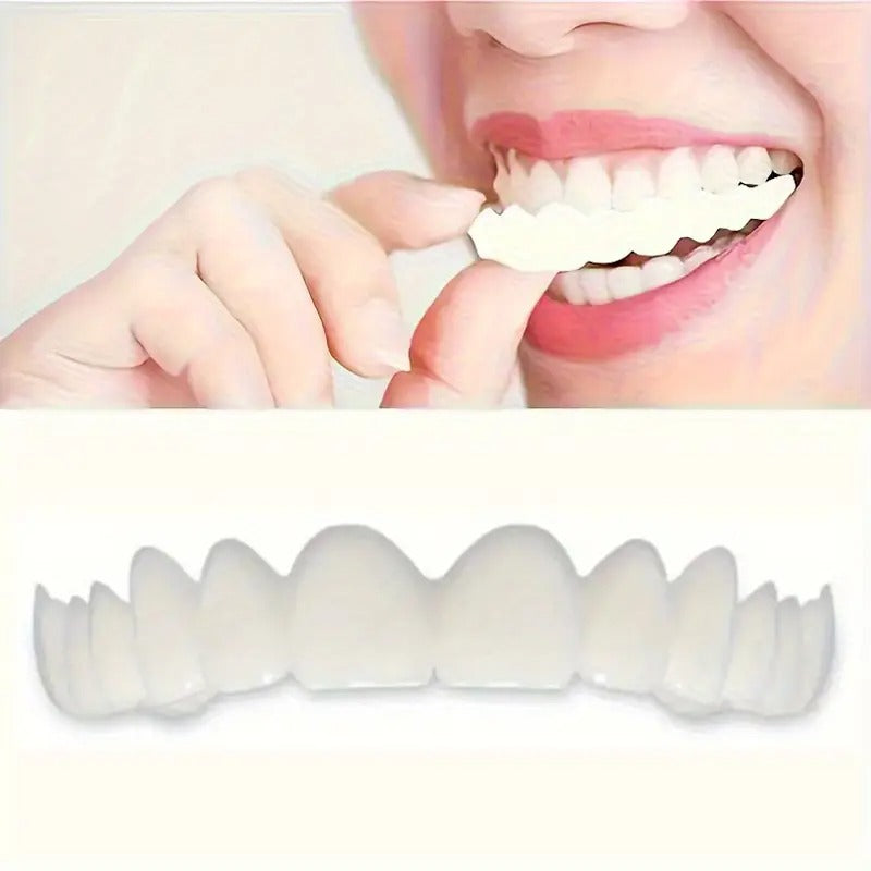 2pcs/set Comfortflex White Denture Belt Veneer-Unisex Upper and Lower Denture Care-Flexible and Comfortable, Realistic, Dental Solution