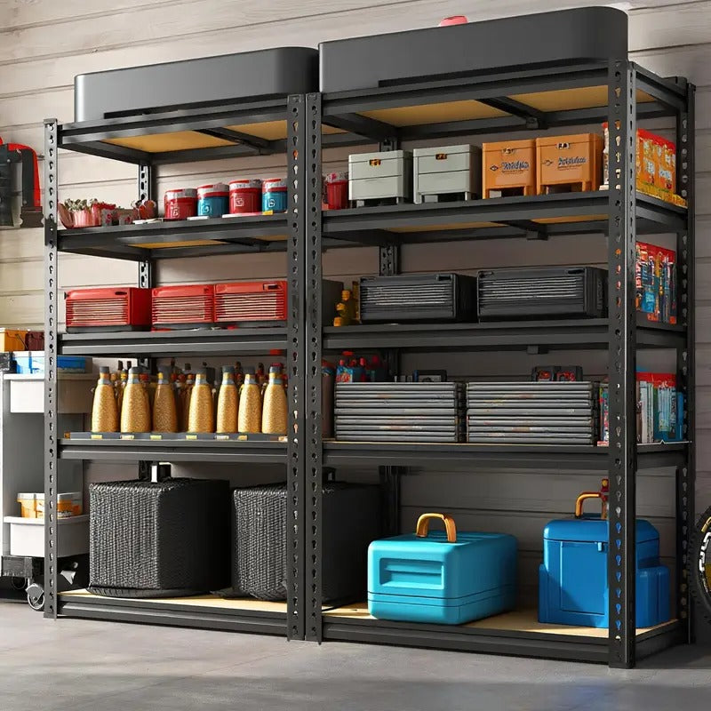 Heavy Duty Garage Shelves - 2pcs Extra Tall 60" Heavy Duty Metal Storage Rack, 2000LB Capacity per Shelf, Adjustable Height, Easy Assembly Freestanding Garage Shelving Units for Garage, Warehouse, Home, Office - Industrial Shelving