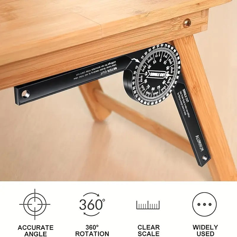 7-Inch 360° Rotating Angle Finder with Multi-Functional Level - High-Precision Angle Measurement for Woodworking, Metalwork, and Construction | Durable Aluminum Tool with