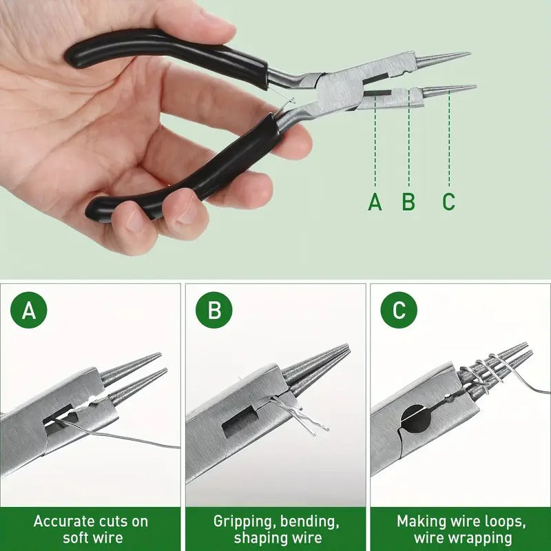 [3 Rolls Craft Wire] 3 Rolls 18/20/22 Gauge Aluminum Craft Wire | Wire For Jewelry Making With Pliers & Ring Sizer | Silver, 1mm, 0.8mm, 0.6mm, 25m