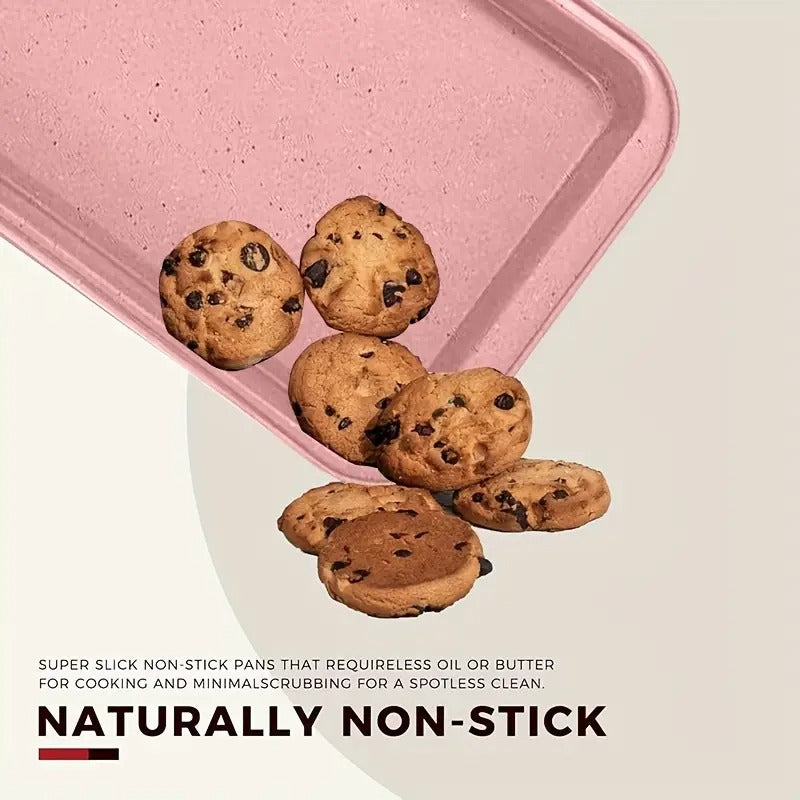 10pcs Pink Baking Pans Set Nonstick Bakeware Sets With Round/Square Cake Pan, Muffin Pan, Loaf Pan, Roast Pan, Cookie Sheet Set For Oven, Kitchen Baking Supplies