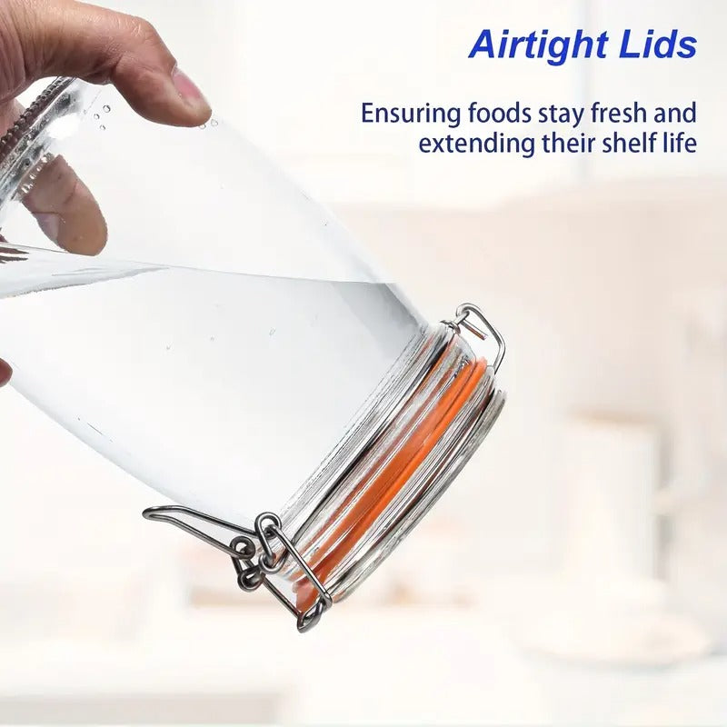 3pcs Half-Gallon Glass Mason Jars with Airtight Lids, 64-Ounce Wide Mouth for Pickling, Canning, and Food Storage – Perfect for Tomatoes, Beans, and Olives – Freezer Safe & Reusable