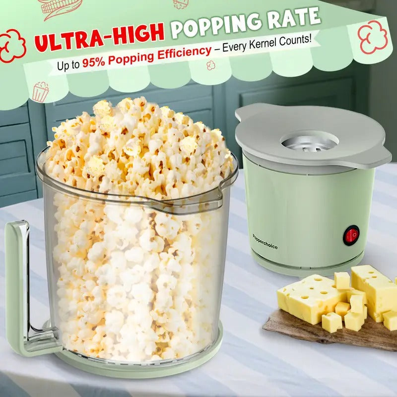 Hattyroom Air Popper Machine 1200W - Healthy Oil-Free Popcorn In 2 Mins, 95% Pop Rate With 1.06gal Bowl For Home Theater