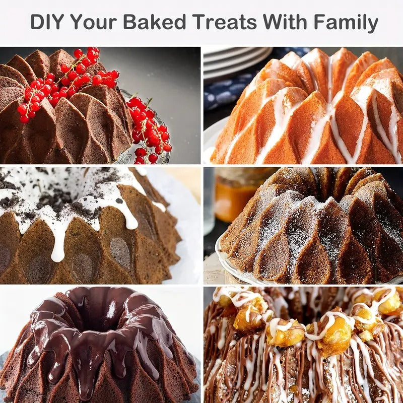 8pcs Premium Silicone Fluted Cake Pans - Bakers' Essential For Homemade Cake, Bread, And Jello Making, Flexible, And Easy-to-Release Molds For Perfect Baking Results, Holiday Gift.