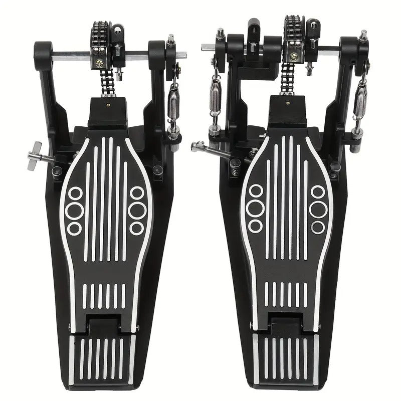 MOTOOS Professional Double Bass Drum Pedal - Heavy-Duty Metal Construction, Dual Bass Drum Pedal with Stable Base, Compatible with Drum Sets for Live Performances & Recording Studios - Black, Drum Set Accessories, Studio