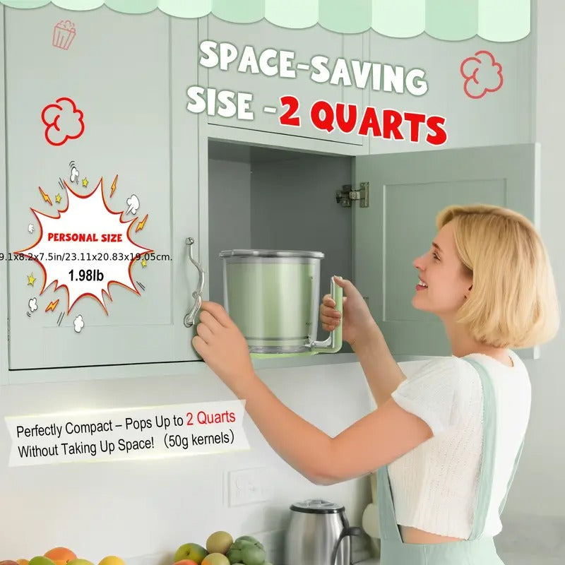 Hattyroom Air Popper Machine 1200W - Healthy Oil-Free Popcorn In 2 Mins, 95% Pop Rate With 1.06gal Bowl For Home Theater