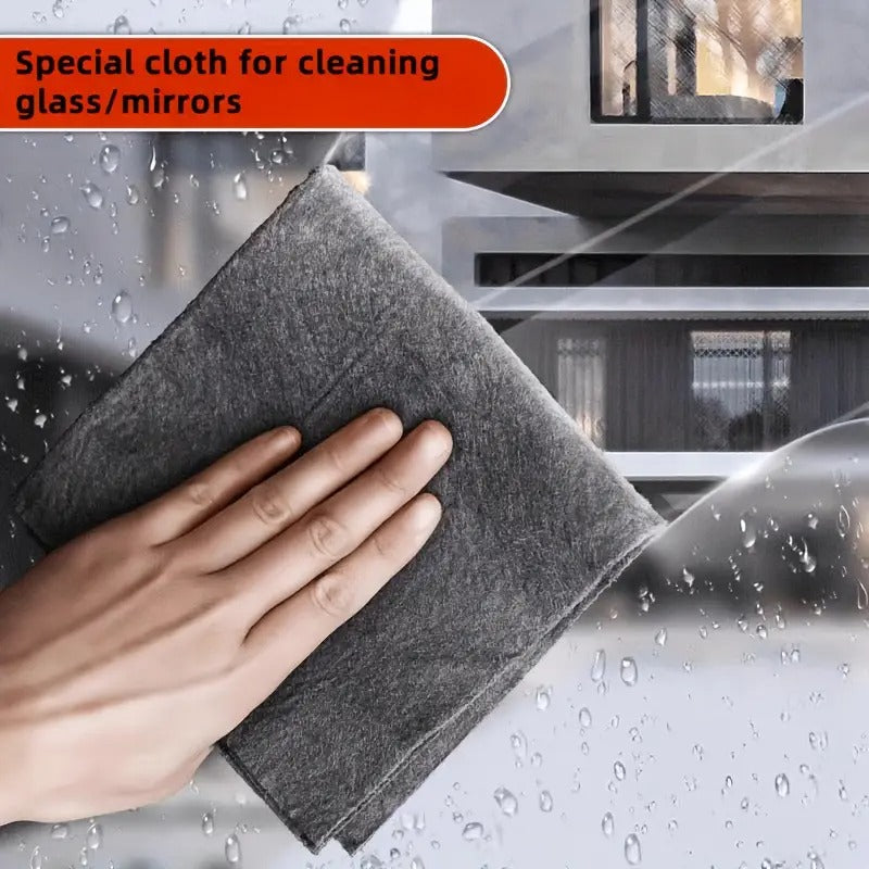 5-Pack Magic Cleaning Cloths - Streak-Free Glass & Mirror Cleaner, Ultra-Absorbent Microfiber for Home, Car, and Bathroom, Purple Floral Pattern,