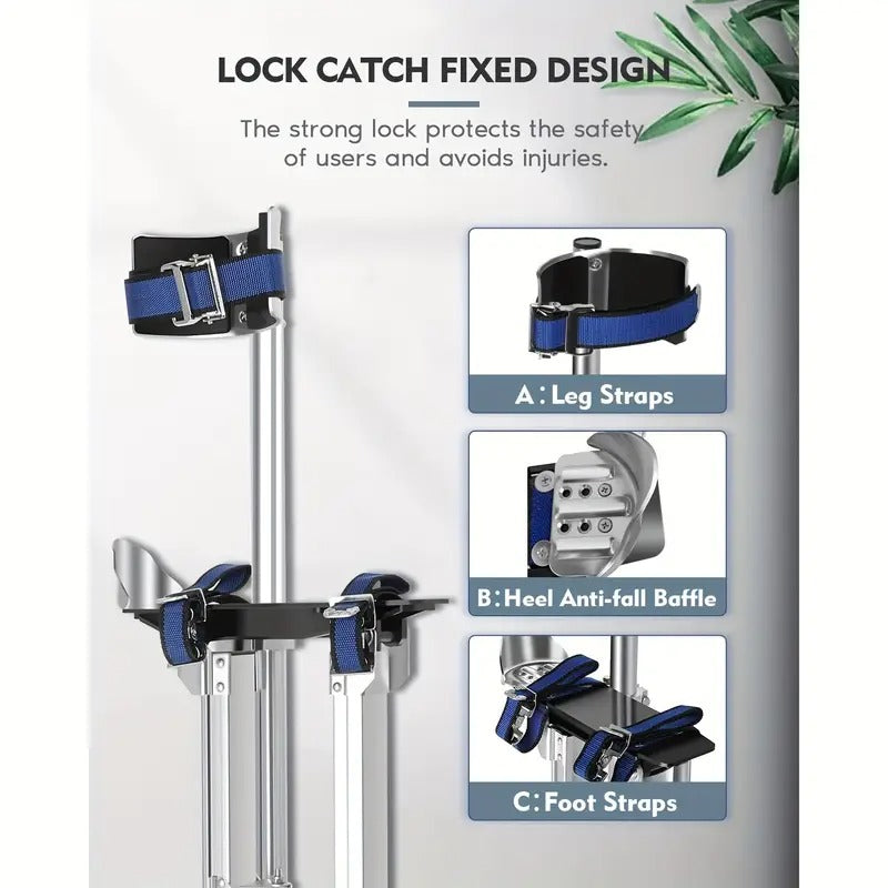 GCSSJ 24''-40'' Adjustable Aluminum Drywall Stilts for Adults with Protective Knee Pads - Ergonomic Work Platform, Lightweight & Sturdy for Sheetrock, Ceiling Painting, Pruning, Cleaning, Aluminum Stilts, Versatile Painting