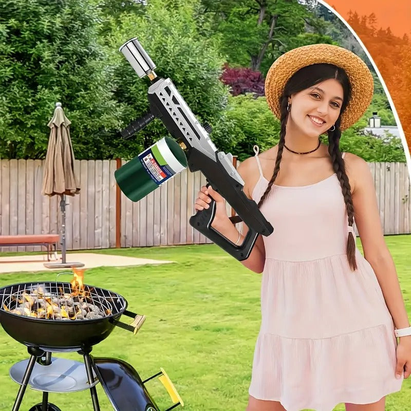 Propane Flamethrower Torch Gun with Adjustable Flame - 800, 000 BTU, No Battery Needed, for BBQ, Welding, Camping, Kitchen - Professional Culinary & DIY Tool (Tank Not Included) - Ideal