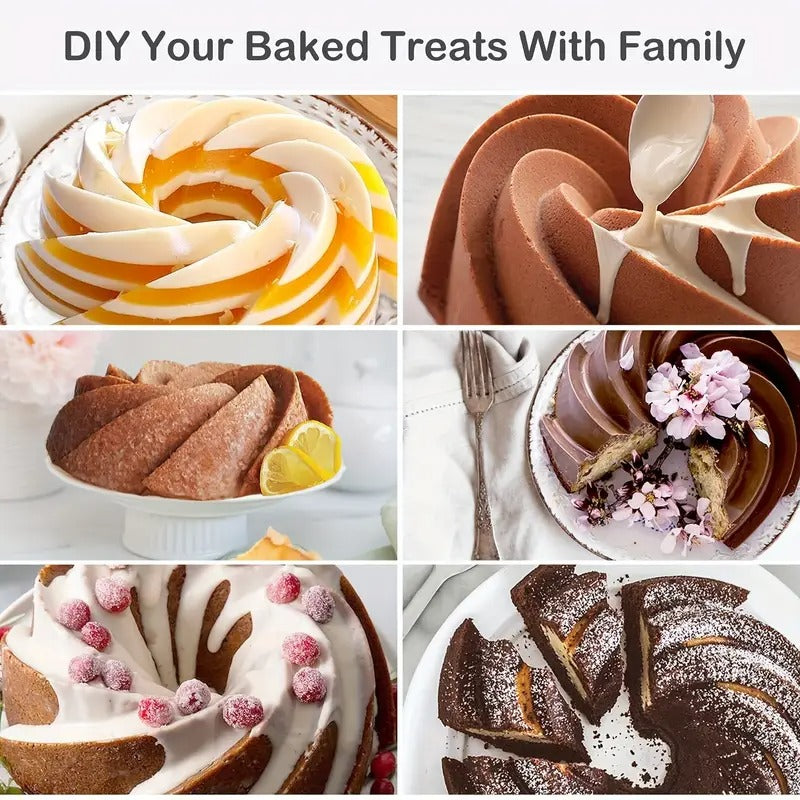 8pcs Premium Silicone Fluted Cake Pans - Bakers' Essential For Homemade Cake, Bread, And Jello Making, Flexible, And Easy-to-Release Molds For Perfect Baking Results, Holiday Gift.