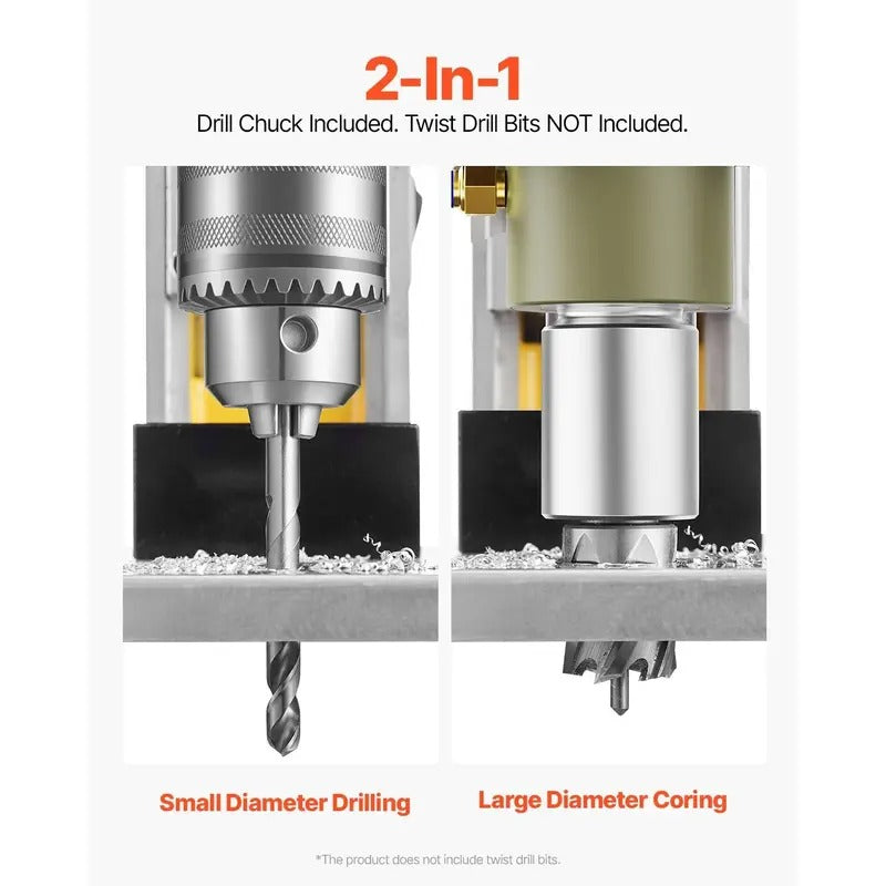 VEVOR Magnetic Drill 1400W 2810 lbf Mag Drill Press 1.6 in Boring Diameter 800 RPM