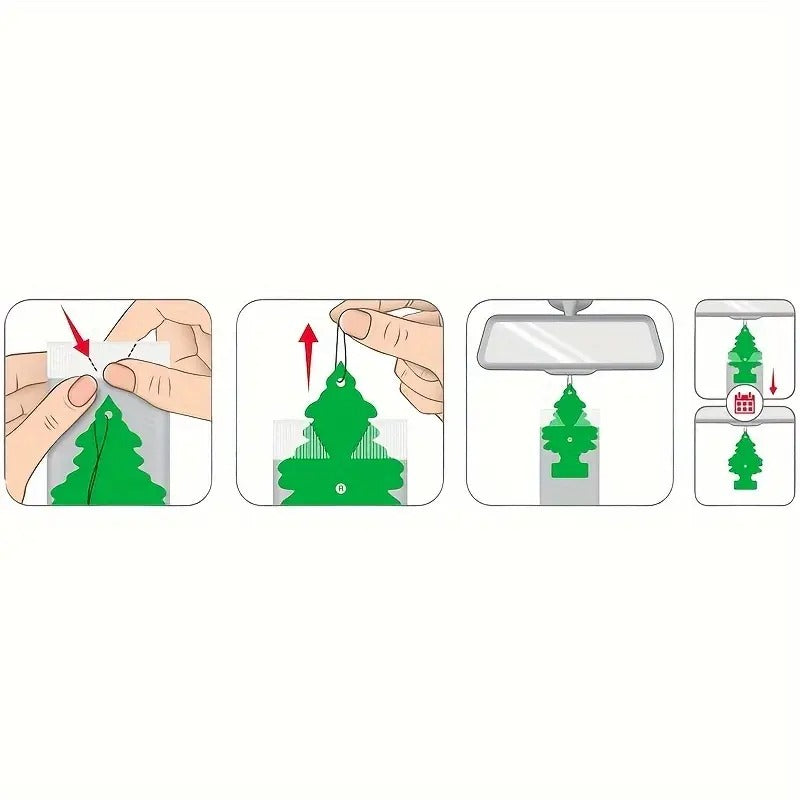 10 Small Tree-Shaped Car Air Freshener Hanging Decoration, Vibrant Design, Provides Long-Lasting Scent Car or Home, Hanging Paper Art Tree Home or Car Interior