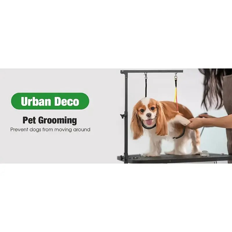 Heavy-Duty Pet Grooming Arm with Safety Control - Sturdy Foldable Metal Grooming Table Arm, Adjustable Clamp Mount - Compatible with Dogs, Cats, Small/Medium Pets - Ideal