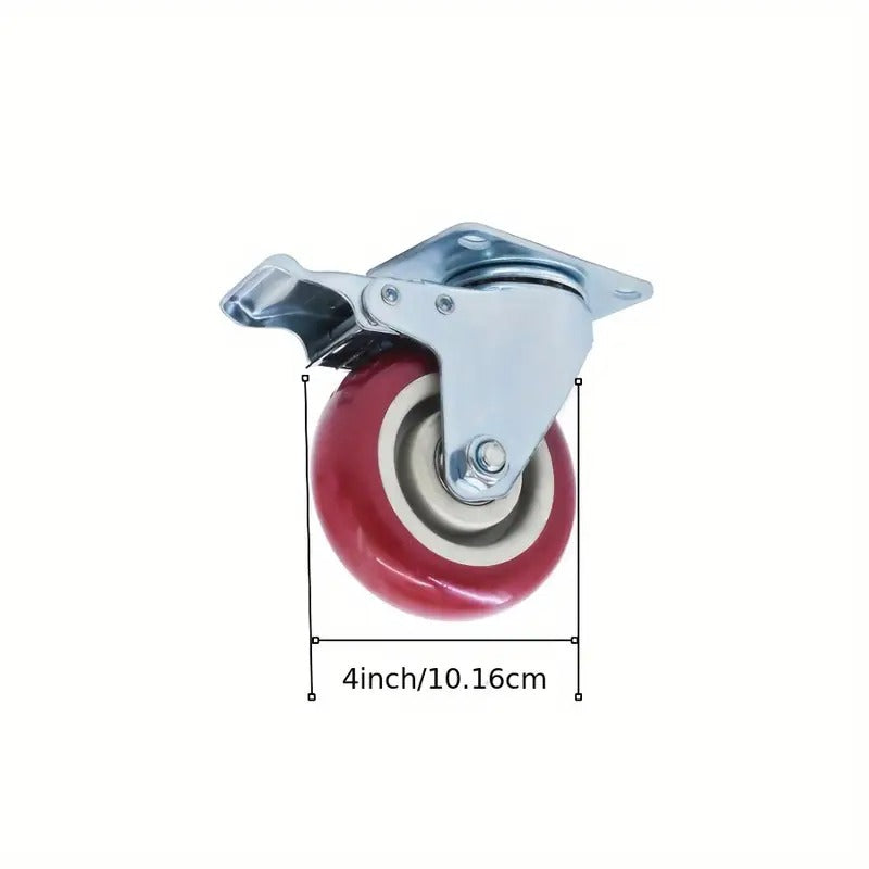 4pcs 4 Inch Heavy Duty Caster Set Wheels Fits for All Swivel & Brake Casters