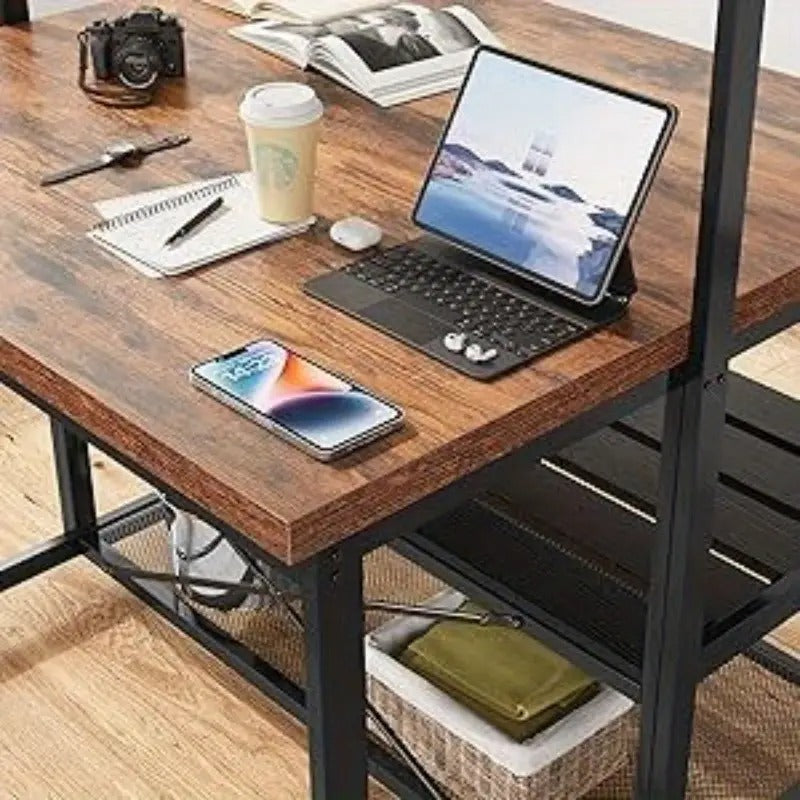 Kitchen Island, Bakers Rack, Island Table for Kitchen, 3 Tier Microwave Stand Oven Shelf with Storage, Large Coffee Bar Table, Storage Shelf for Kitchen Dining Room Living Room, 5 Hooks, 42"*28"*72"