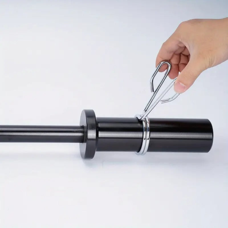 4ft Barbell Bar Solid Threaded Chrome barbell Bar with 2 inch Center Holes Barbell Weight Straight Weightlifting Strength Training Equipment Bar 120cm for Home Workout Fitness, Black