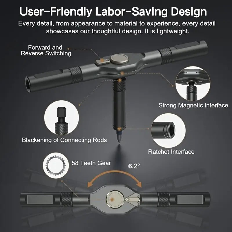 42-in-1 Magnetic Screwdriver Set-Detachable Ratchet Handle Ratcheting Screwdriver Kit, Multi-Bit Magnetic Driver Set for Furniture, Computers, Bicycles. Portable & Compact Repair Toolkit,