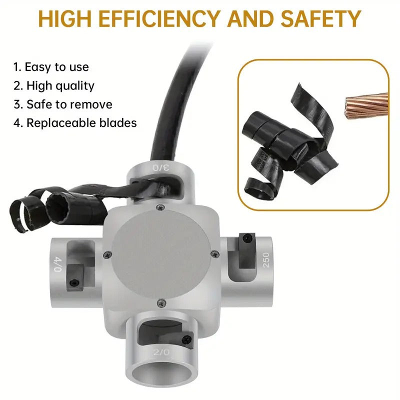[Wire Stripping Tool] Commercial/Industrial/Workshop Use Wire Stripping Tool | Cable Stripper Tool Gauge Wire Stripper For AWG 2/0 250MCM 3/0 4/0 Electrical Tools, Wire Strippe, 21051 Large Cable Stripper (2/0-250 MCM), Removal Of Cable Insulation