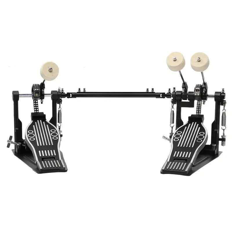 MOTOOS Professional Double Bass Drum Pedal - Heavy-Duty Metal Construction, Dual Bass Drum Pedal with Stable Base, Compatible with Drum Sets for Live Performances & Recording Studios - Black, Drum Set Accessories, Studio