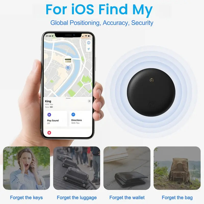 4 Pack Smart GPS Tracker For IOS Find My - Real-Time Location Tracking For Cars, Pets, Luggage, Bicycle, Wallet - Global Coverage, 1 Year Replaceable Battery, Civil Defense Alarm, Silicone Straps