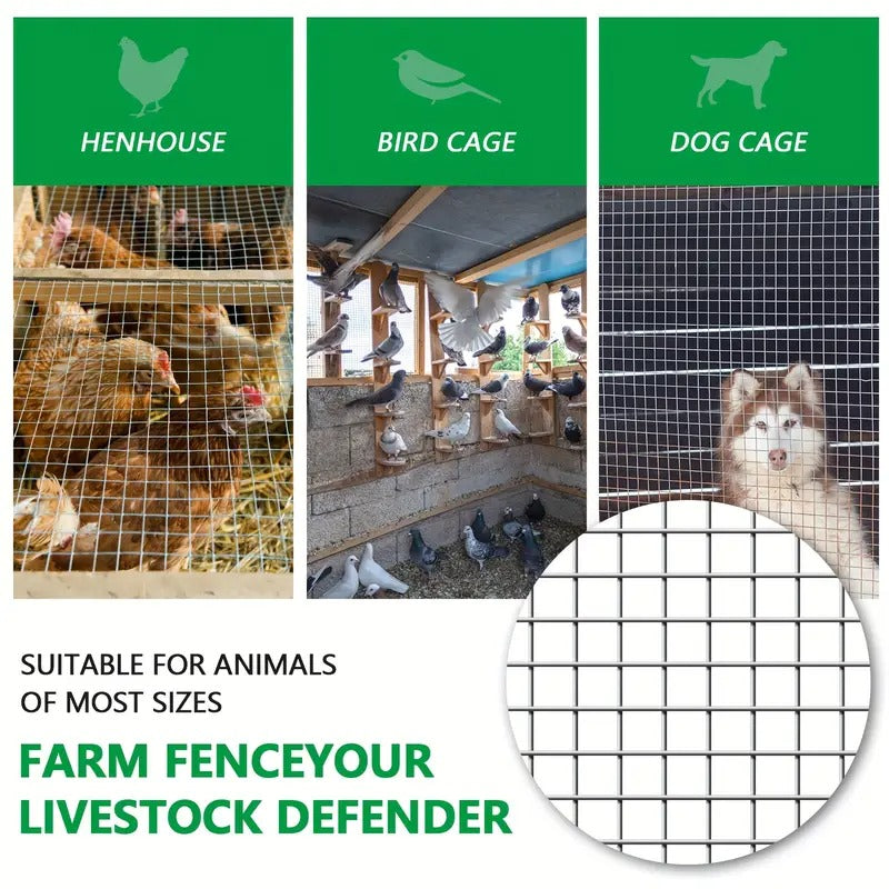 [Galvanized Hardware Cloth] Galvanized 19 Gauge Hardware Cloth | 1/2 Inch Chicken Wire Fence, Welded Cage Wire Mesh Roll Supports Poultry Netting Cage Fence