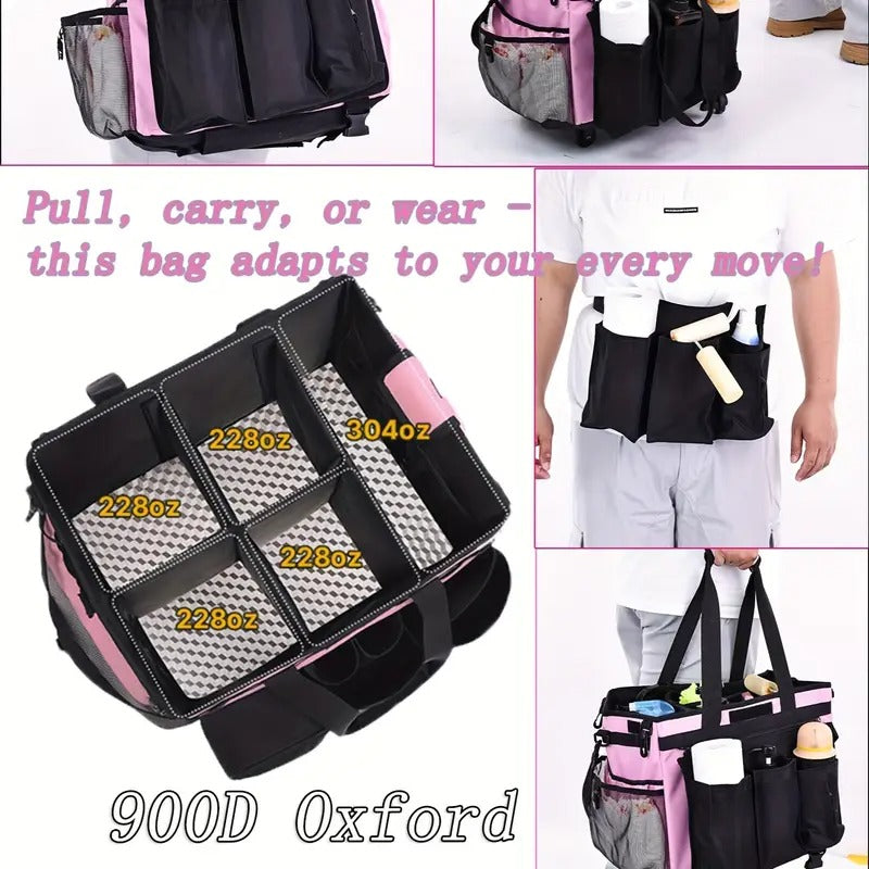 Large Rolling Tool Bag With Wheels, Tool Bags Organizer, With Telescopic Handle And Waterproof Cover, Storage Manager Toolbox For Camping, Construction Sites