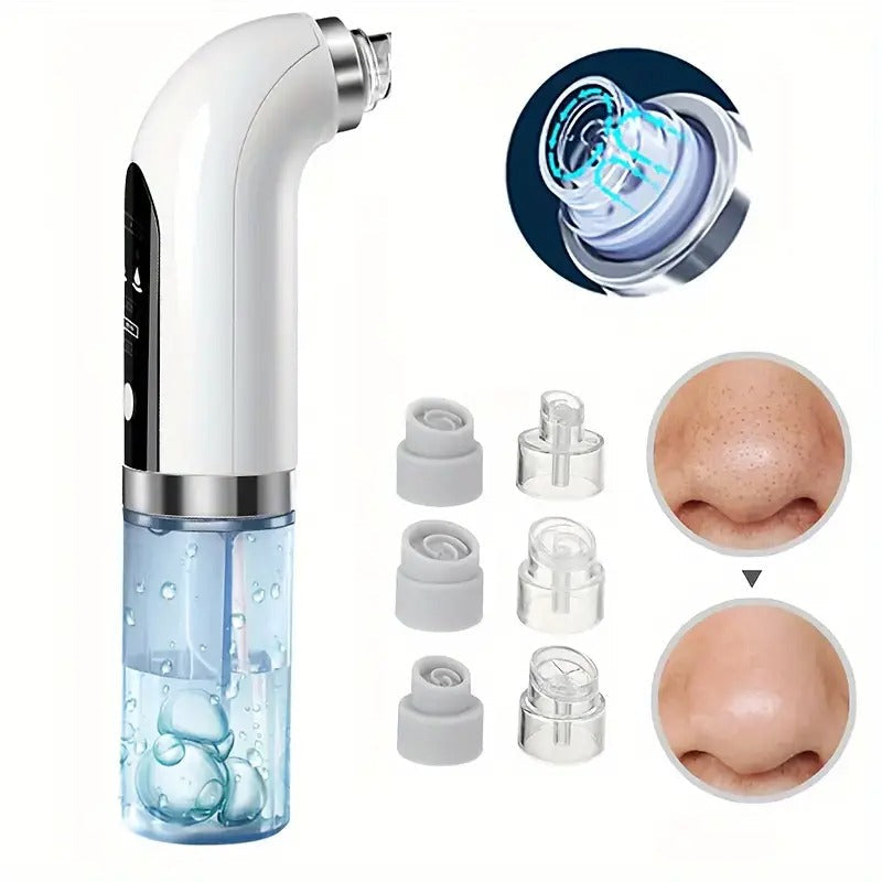 Blackhead Remover Vacuum Kit - Pore Cleaner Tool with 6 Attachments & 3 Suction Levels | USB Rechargeable, Portable for Travel, Visible Deep Cleansing for Men/Women