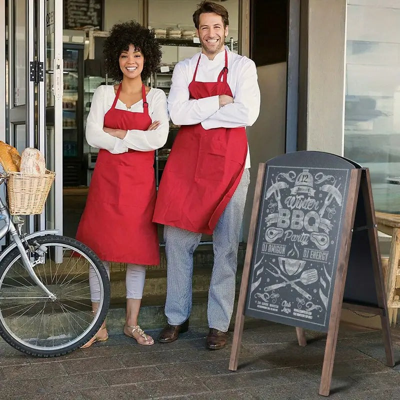 MULTIGOT 31.5" Wood A-Frame Chalkboard Menu Sign Board Sidewalk Wedding Signage