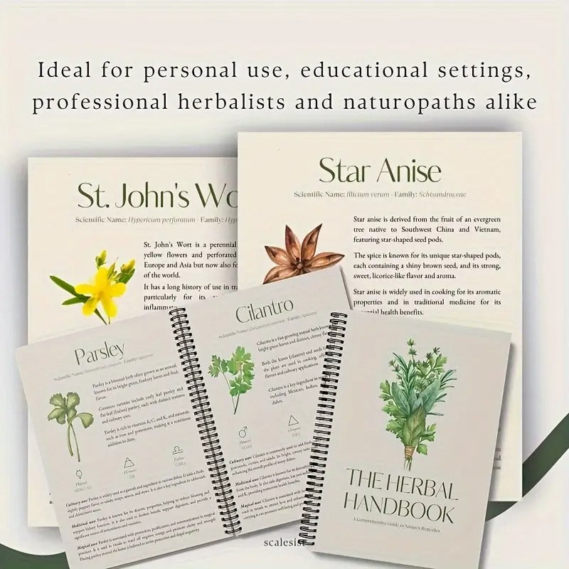 [Herbal Handbook] Comprehensive Herbal Handbook | Softcover Matte Finish with Botanical Illustrations, Herbal Pharmacopoeia, Nature-Inspired Designs